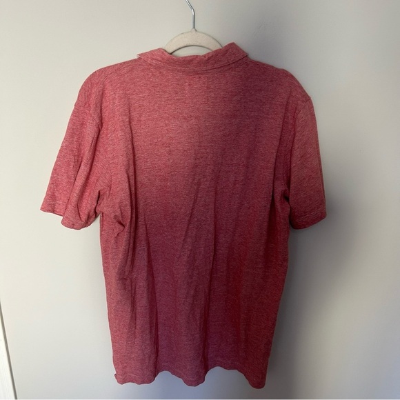 Men's Billy Reid Red Micro Stripe 100% cotton Polo XL - Picture 4 of 5